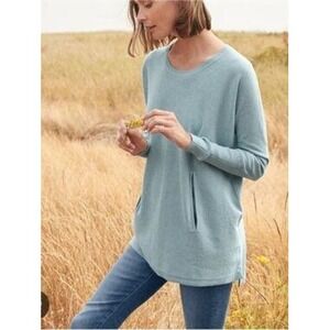 Garnet Hill Organic Cotton Pocket Tunic Sweater Size S Coastal Grandmother